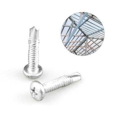 China Coated Pan Head Screws With Cross Recess Roofing Screw For Metal Roof Purlin Connection for sale