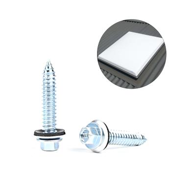 China White Zinc Plated Hex Sheet Metal Screw for Stainless Steel Roofing Strengthening for sale