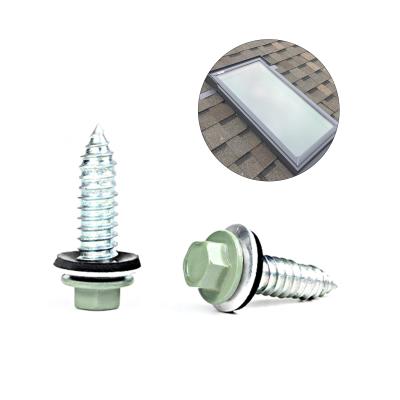 China 100% QC Test Zinc Alloy Coated 11/32x1/4'' Hex Head Sheet Metal Screw for Skylight for sale