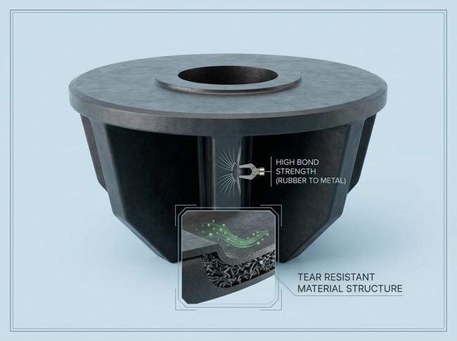 Tear Resistant High Bond Strength Rubber Flotation Rotor and Stator
