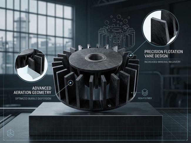 High Polymer Nylon Flotation Rotor and Stator - Lightweight Self Lubricating Wear Parts