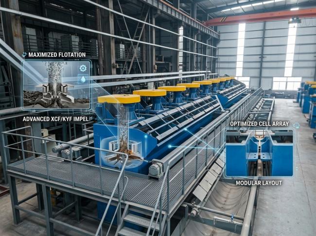 XCF II KYF II flotation machine for coal slurry in a mineral processing plant XCF II KYF II flotation machine for coal slurry in a mineral processing plant