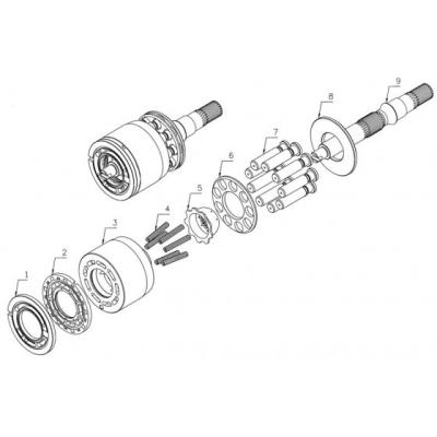 China Performance Sauer Danfoss Pump Parts , SPV6-119 Hydraulic Pump Excavator Parts for sale