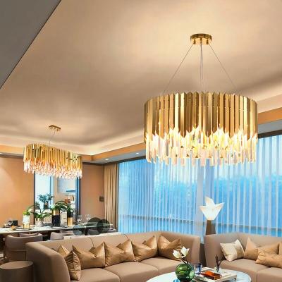 China 4000K 5000K Large Luxury Gold Modern Crystal Chandelier High Translucent for sale