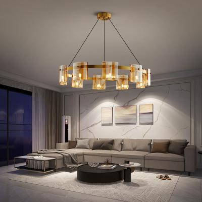 China 24in 40in Modern Decorative Ceiling Lights Copper Electroplated Minimalist Chandelier Lighting for sale