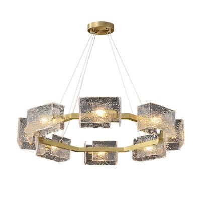 China H65 Brass Contemporary Modern Decorative Lamps Water Ripple Glass Light Tricolor for sale