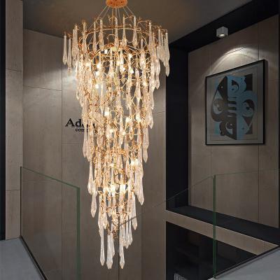 China Crystal Living Room Chandeliers Modern Luxury Foyer Round Hanging Light for sale