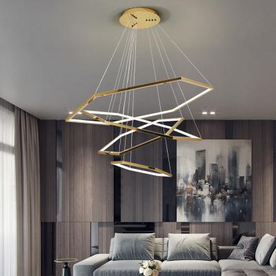 China Electroplated Stainless Steel Led Ceiling Lights Acrylic Modern Chandelier E14 for sale