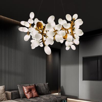 China All Copper High End Pendant Lights Stamping White Alabaster Hanging Light Fixtures for sale