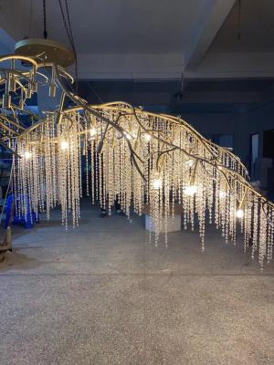 China Projetando a lâmpada de pendente personalizada K9 moderno Crystal Raindrop Chandelier à venda