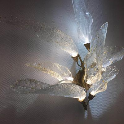 China Clear Leaf Style Modern Wall Sconces LED Wall Lamp 110 - 240V for sale