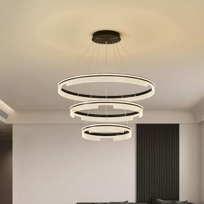 China Polishing Metal Material LED Contemporary Round Chandelier 20 - 30m² for sale