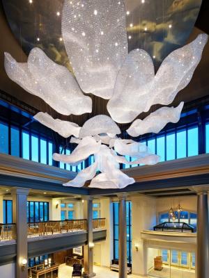 Chine Chandelier de cristal de luxe pour salle d'exposition d'art ou salle de conférence à vendre