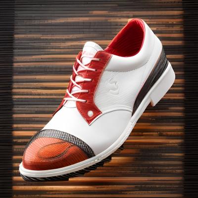 China Anti Slip Anchor Personalised Golf Shoes PU Leather Upper for sale