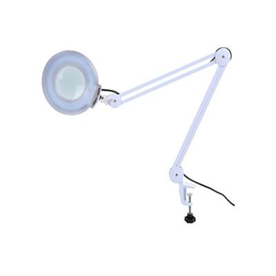China magnifying lamp clamp base white body led light source magnification and illumination LED magnifier for sale