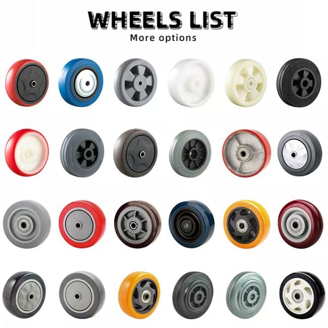 2 Inch 50mm PU Stainless Steel Caster Wheel 360 Degree Rotation Castor for Furniture Home Cabinet