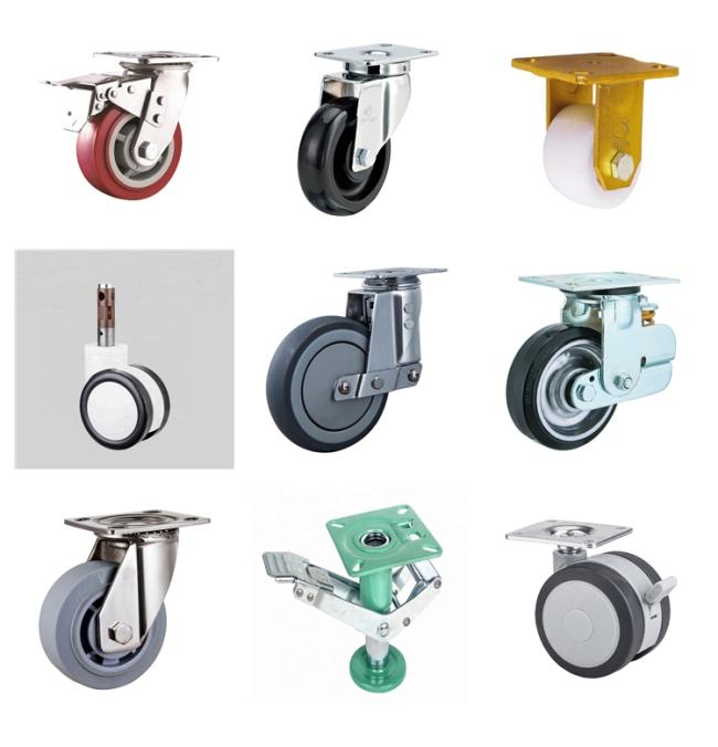 2 Inch 50mm PU Stainless Steel Caster Wheel 360 Degree Rotation Castor for Furniture Home Cabinet
