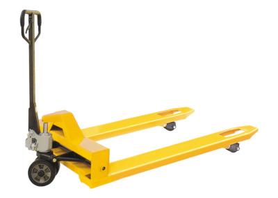 China Yellow 1500kg Extra Wide Pallet Truck , Extra Wide Pallet Jack Lightweight for sale