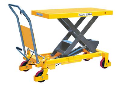 China 1 Ton Hydraulic Hand Lift Table With Large Table Size Smooth Lifting for sale