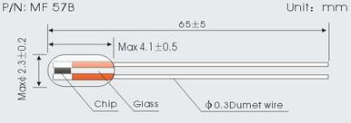 Glass Coated Chip Thermistors MF57 series 1