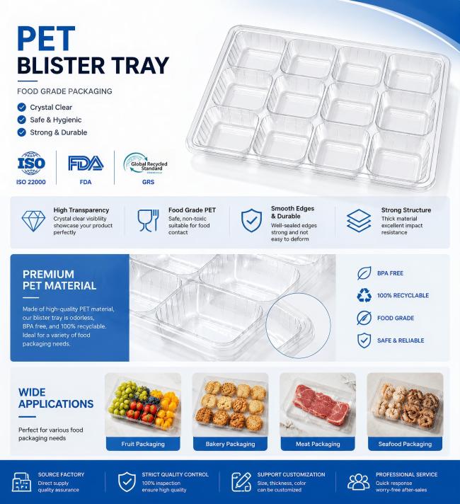 Custom Clear Blister Packaging Blister Thermoforming Blister Tray Box