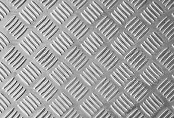 A piece of aluminum checker plate.