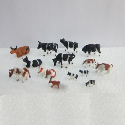China 1:150 color cattle, model animal,painted cattle,ABS model cow ,HO figure,HO animal,color cows,HO animals for sale