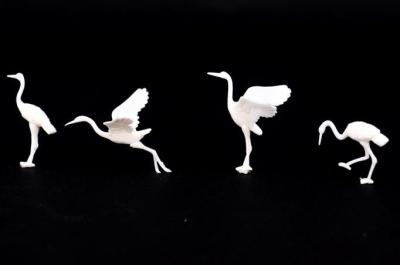 China model white Red 1:50---crowned crane,1:20 model animal,unpainted model grus japone,G scale animals for sale