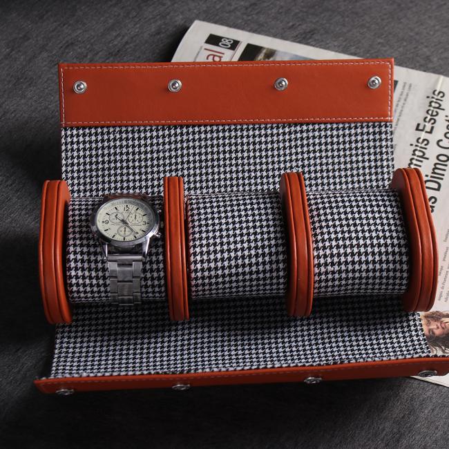 Luxurious leather watch storage organizer product view