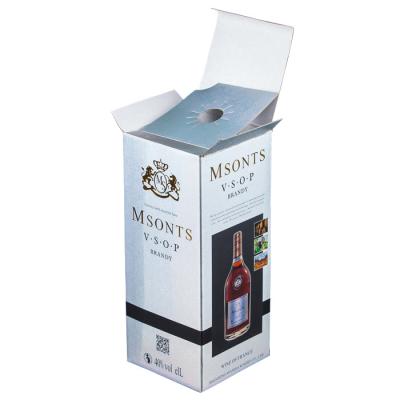 China Caja de regalo de papel acanalada del vino de la F-flauta de la orden con la hoja de oro que sella el logotipo en venta