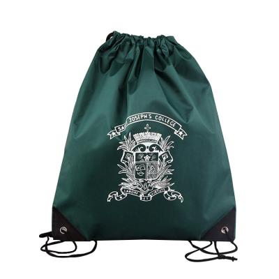China 210D Polyester Woven Packaging Bags Dark Green Single Side Image For Advertising for sale
