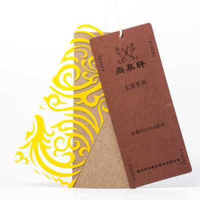 China Custom Brown Kraft Paper Shoes Tags Plastic Hangtags With Design Printing for sale
