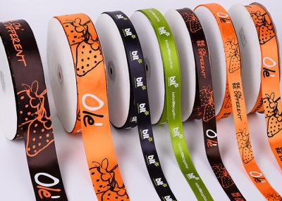 China White Custom Printed Ribbon Eco Friendly Soft Thin Attractive Look Polyester for sale