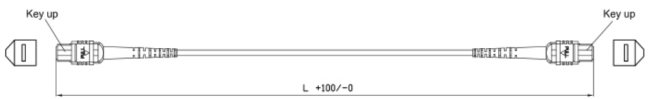 MPO-MPO 12F Fiber Patch Cord Technical Drawing