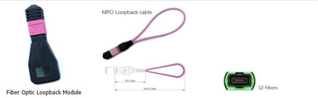 12F MPO OM4 Fiber Optic Loopback Module/Cable