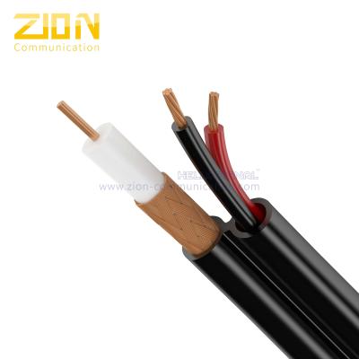 China RG59 + 18AWG / 2C CCTV Coaxial Cable 95% CCA Braid Siamese Cable CMR Standard for sale