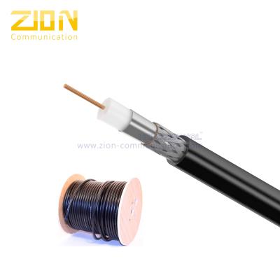 China CMR Rated RG6 Quad Shield Coaxial Cable 18 AWG CCS 60% AL Braiding for Antennas for sale