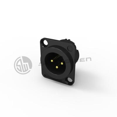 China Audio XLR Mini Mini 3 Pin Connector Electrical D Shape Male Socket for sale