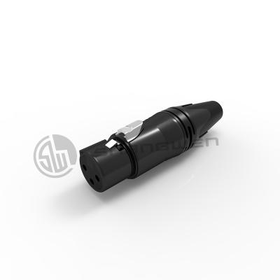 China Video XLR Connector 10A Waterproof Female 3 Pin Connector Plug for sale