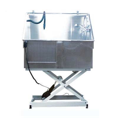 China Fully Welded Stainless Steel Dog Wash Tub With Remote / Pedal Control Electric Lift for sale
