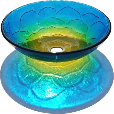 China glass round vanity top bathroom sink TY-023 380*380*135*12MM for sale