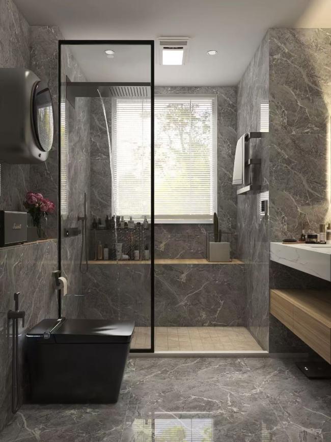 Diverse tile collection display showing various sizes and finishes available