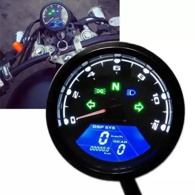 China Dual Speed 8-18V 35W Motorcycle Meter LCD Electronic Motorcycle Tachometer for sale