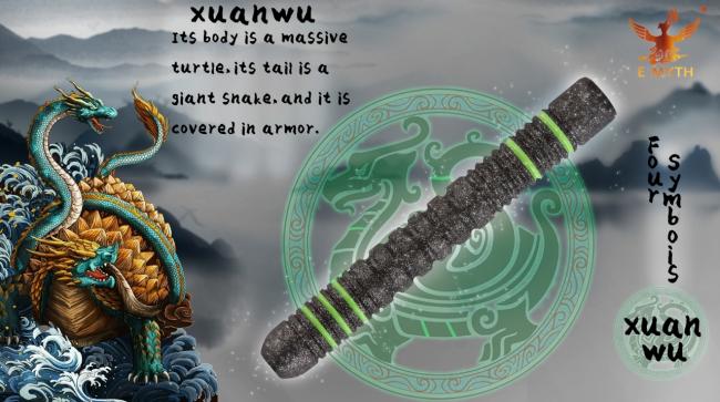 Complete Emyth XUANWU darts set with accessories in packaging