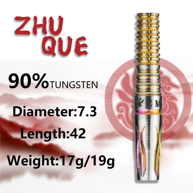 Emyth ZHUQUE tungsten darts set with gold and rainbow coating