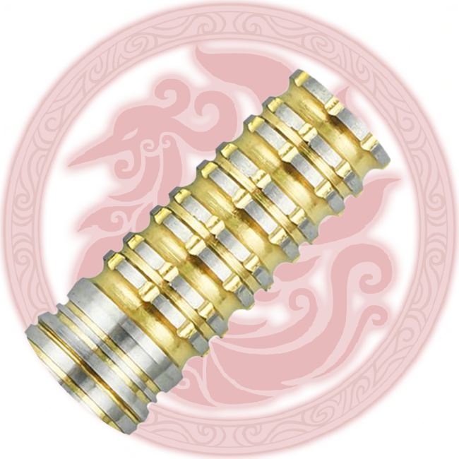 Gold plating and 8 vertical engravings on dart barrel