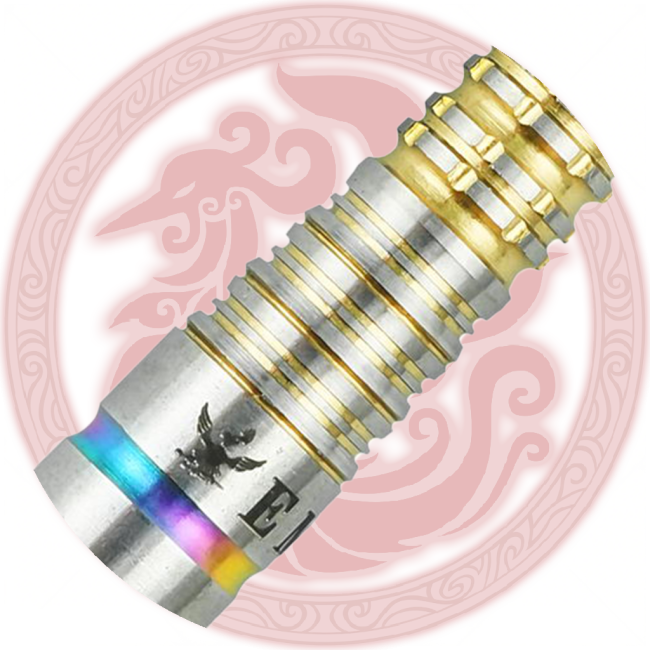 Gold and rainbow coating on dart barrel
