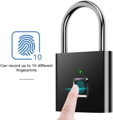 China Portable Smart Fingerprint Padlock USB Charging Keyless Quick Unlock Anti Theft for sale