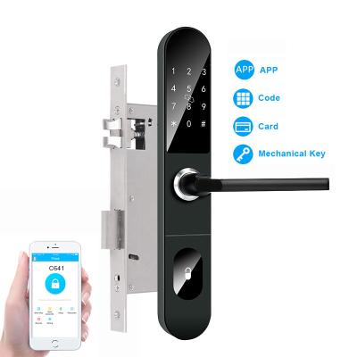 China Slim Type FCC Sliding Door Smart Lock Outdoor 50mm Aluminum Alloy for sale