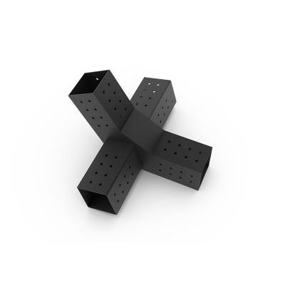 Chine Des supports de pergola en métal noir personnalisés pour les kits en acier inoxydable triangulaire 4x4 6x6 8x8 à vendre